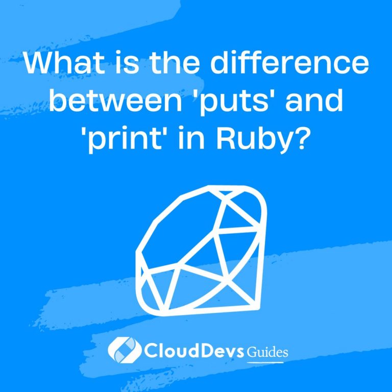 What is the difference between 'puts' and 'print' in Ruby?